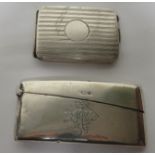 Silver card case, hallmarked for Birmingham, 1900, together with a silver case, hallmarked for