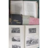 19th century scrap album containing numerous pasted in engravings, together with other scrap books