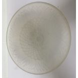 In the manner of Lalique, a opalescent glass bowl, 30cm diameter