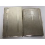 Silver cigarette case, hallmarked for Birmingham, 1945, weight 7ozt, together with an EPNS cigarette