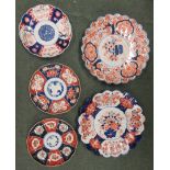 Collection of five imari plates, various sizes