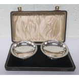 Pair of silver bon bon dishes, hallmarked for Birmingham, 1939, cased, gross weight 3.9ozt