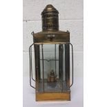 Late 19th/early 20th century brass coach lamp