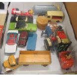 Quantity of unboxed vehicles to include Dinky N.C.B. Electric van, a Dinky Bedford van etc