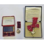 A boxed MBE to Celia Savage (aunt of Bernard Savage in previous lot). All in excellent condition,