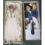 Two boxed Knightsbridge Collection Porcelain Dolls, with one named Theresa