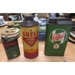 Three oil cans