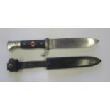 H J 1933 pattern hiking knife, blade 12.5 cms apx O/L 24.5 cms apx. Marked Eickhorn with squirrel