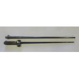 French Fusil bayonet 1907/16 for lebel rifle. Steel construction with cruciform blade No.80107 and