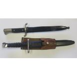 Unused German post war dress dagger. Blade no W317452 and makers logo in black. Composition scabbard