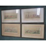 After Henry Alken, a set of four framed prints of hunting scenes each published in 1825 and