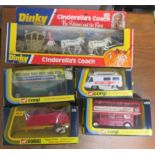 Dinky Cinderalla Coach, together with four Corgi vehicles, boxed