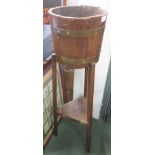 A mahogany letter rack together with a wooden box and a brass box