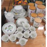 Quantity of Portmerion Botantical ceramics to include a part dinner service together with storage