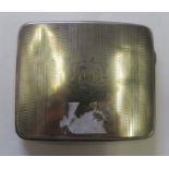 Silver cigarette case with engine turned design, hallmarked for Birmingham, 1924, weight 4ozt