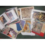 Quantity of ephemera to include unframed prints, calendars, a book on Renoir etc