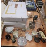 A quantity of metalware etc.