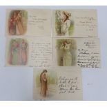 Collection of four postcards each with a verse of a Tennyson poem