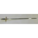 A court/lodge sword by Wilkinsons, 76cms apx blade, post 1933. The blade is engraved with jousting