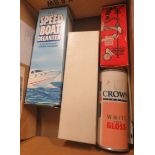 Collection of items to include an Avon After Shave Speed Boat Decanter