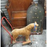 A Bagatelle board together with a child's Pedigree Soft Toy Horse