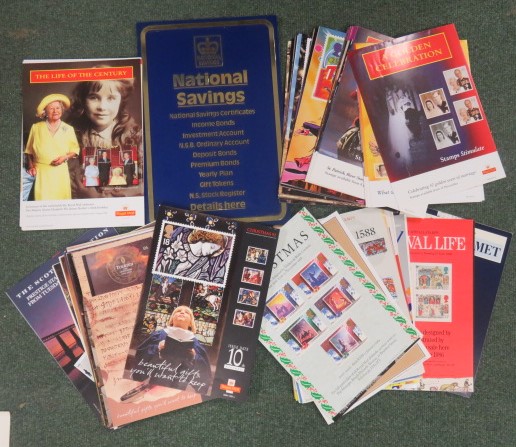 Large quantity of old Post Office StampPosters, together with a promotional plastic National Savings