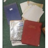 Collection of ephemera to include a folder of Cruikshanks watercolours