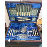 James Deakin fitted canteen of cutlery with other silver plated items, all part of the canteen to