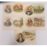 Collection of seven postcards of literary figures