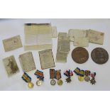 A WWI family archive relating to the Rice family of Milton, Weston Super Mare, comprising of 3 medal