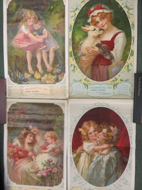 Collection of four rolled Mazawattee Tea Advertising Calenders dated for 1913, 1914, 1915 and