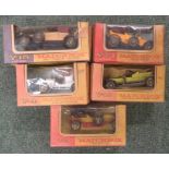 Five boxed Models of Yesteryear vehicles