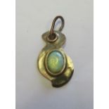 A 9ct gold opal set pendant piece, hallmarked for Birmingham 1959, made by Dennison, length 2.5cm,