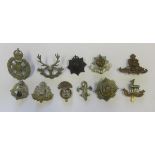 10 Army cap badges, including bronzed officers hampshire RGE etc.