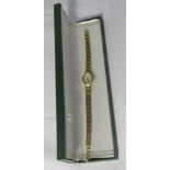 A vintage ladies majorex 17 jewel wristwatch with an unmarked gold (tested) rim to the dial and