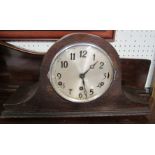 Chiming oak mantel clock.