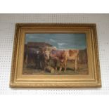 Oiligraph of cows by De Huits