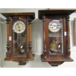 Two late Victorian wall clocks A/F