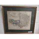 Map of Somerset by J & C Walker Issued C 1850 in Hobsons Foxhunting Atlas