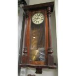 Victorian wall clock of Venice regulator style with two weights