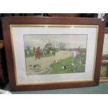 After Henry Alken, a set of four framed prints of hunting scenes each published in 1825 and