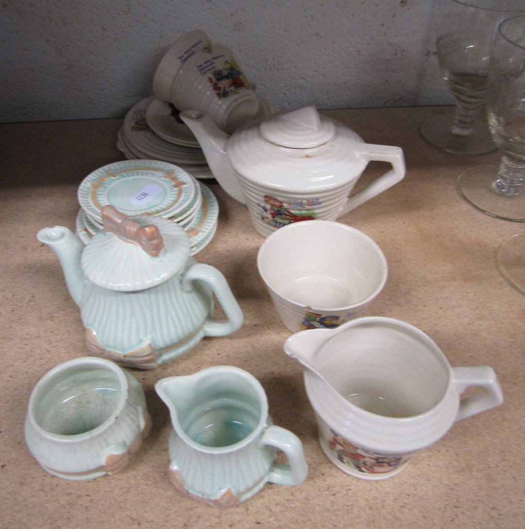 Two childrens' part tea sets.