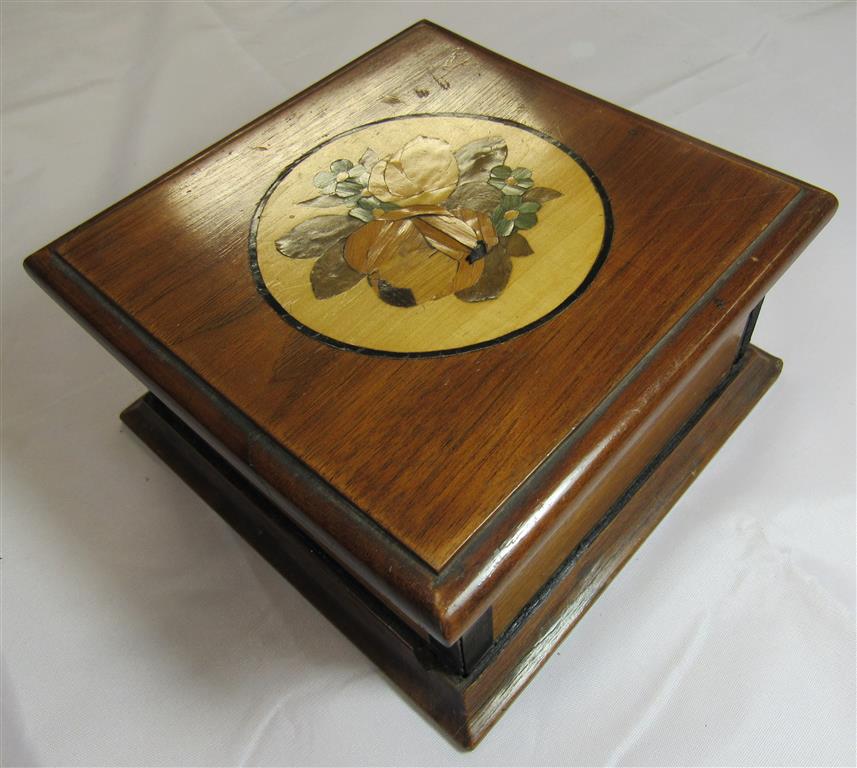 A 'Christmas Eve' box made by German P.O.W in 1916 at Leigh camp near Bolton Lancs. The bottom is