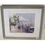 Signed watercolour of 'Sunday Afternoon Shoppers at Chipping Sodbury' by Alan Ward