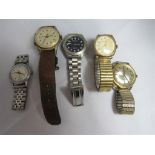 A vintage gold cased Rotary gentleman's wristwatch together with four other gentleman's