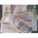 A quantity of mixed foreign bank notes