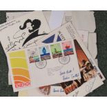 Quantity of signed letters, photographs etc by various famous people to include Bill Pertwee,