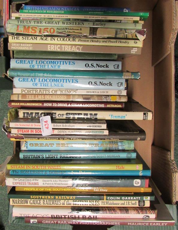 2 boxes of railway related books in excess of 40