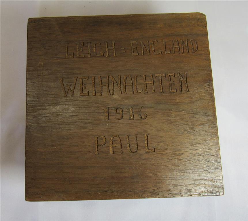 A 'Christmas Eve' box made by German P.O.W in 1916 at Leigh camp near Bolton Lancs. The bottom is - Image 4 of 5
