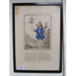 A 19th century hand coloured print of The Trusty Servant published by P&G Wells. 'Manners Maketh